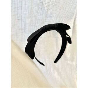Black ribbon hair bow headband
